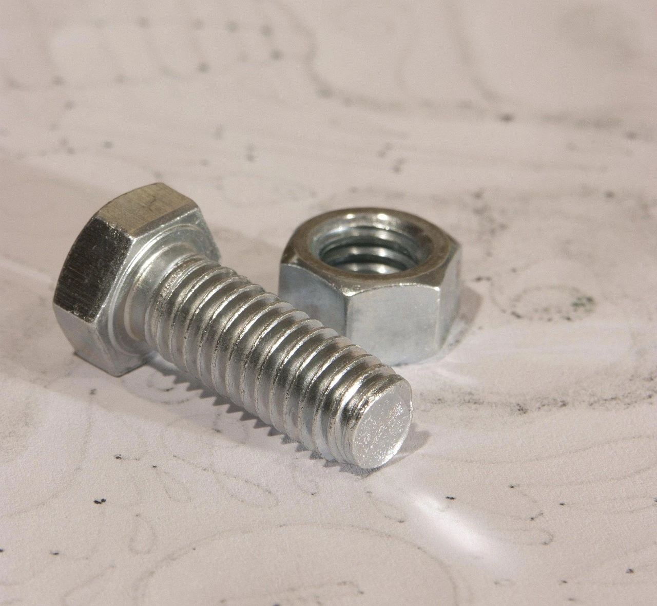 Steel nut and bolt